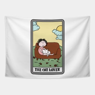 The cat lover - funny tarot cat Tapestry