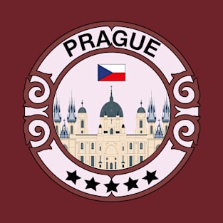 Prague city with czech flag T-Shirt