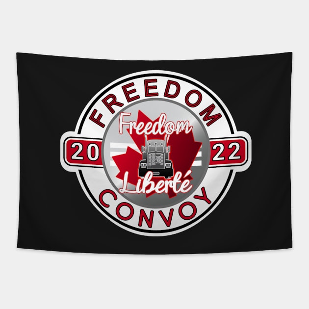 TRUCKERS FOR FREEDOM -LIBERTE - FREEDOM CONVOY 2022 TRUCKERS RED Tapestry by KathyNoNoise