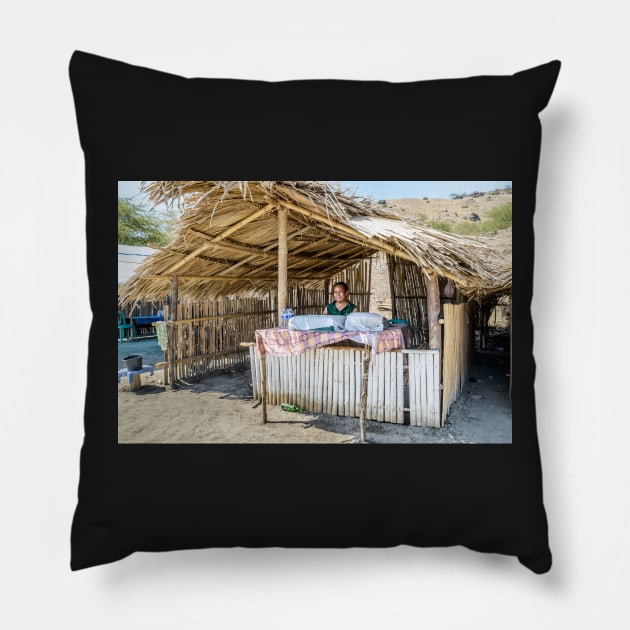 Roadside Eatery Pillow by fotoWerner