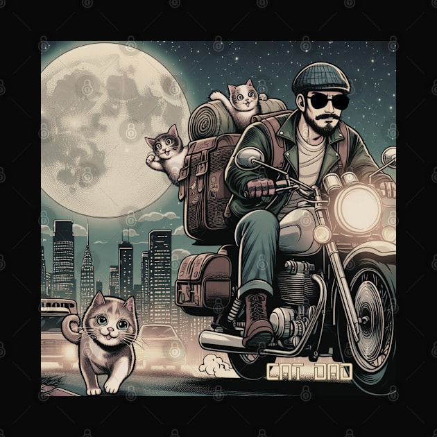 Roaming Riders: Motorbiker Cat Dad Adventure by DAZu