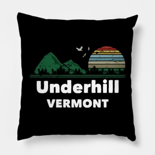 Mountain Sunset Flying Birds Outdoor Underhill Vermont Pillow