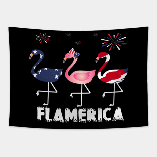 flamerica..4th of july flamingo lovers gift Tapestry