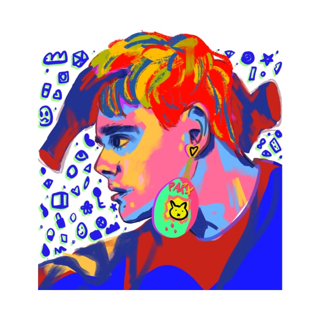 awsten knight rainbow tamagotchi portrait (square) by mol842