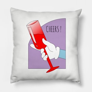Red Wine Cheers Party Pillow