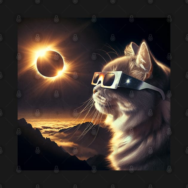 Funny Cat watching an Eclipse by Mind Your Tee