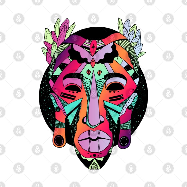 Blue Red Blend African Mask 1 by kenallouis