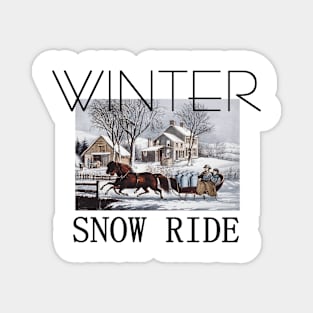 Winter Sleigh Ride Magnet