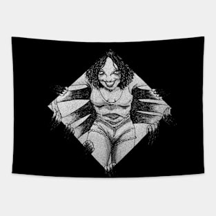 Jorōgumo (Black and White) Tapestry