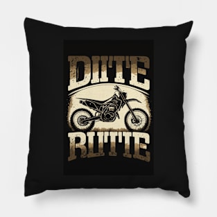 Dirt bike - black silhouette Pillow