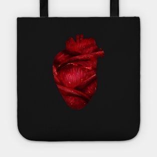 Red Scarlet Blood Rose Heart Tote