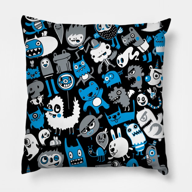 Doodle Town Pillow by wotto