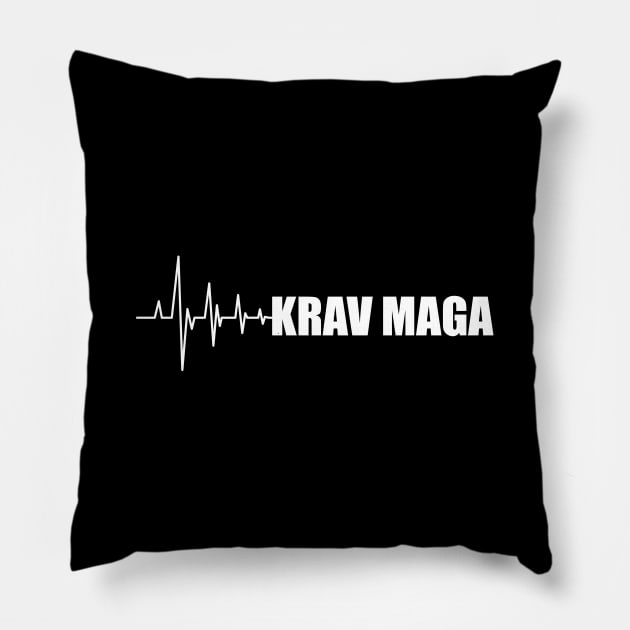 Krav Maga - Krav Maga Heartbeat Pillow by Kudostees