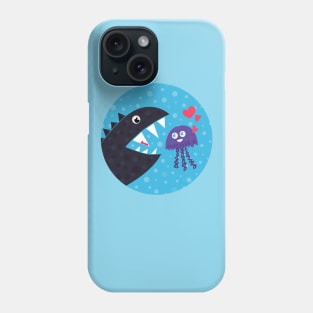 Cute Jellyfish In Love With Sea Monster Phone Case