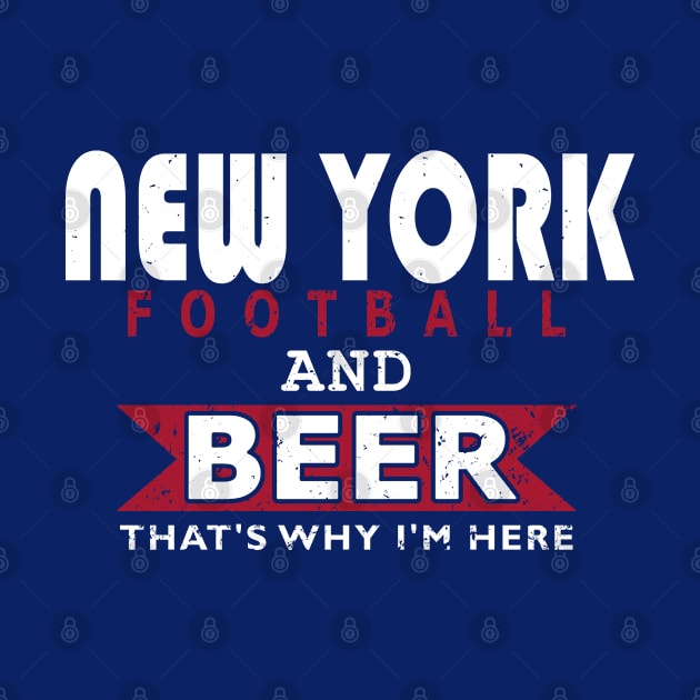New York Pro Football Big Blue Funny Beer by FFFM