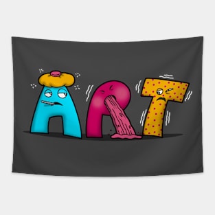 Sick Art Funny Original Clever Pun Artsy Artistic Funny Cartoon Tapestry