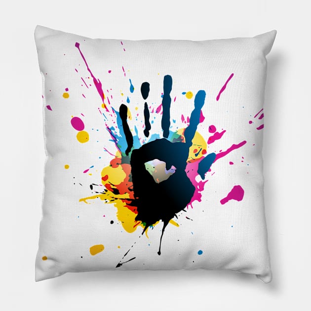 Hand Paint Splatter Pillow by RKP'sTees