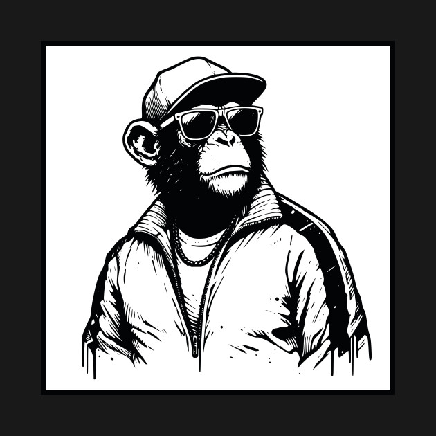 King of the Jungle - streetwear Monkey with a chain by maasPat