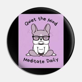 Kawaii Cute Yoga Meditating bullgod Pin