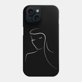 Woman Line Art Drawing - Minimal Mary Phone Case