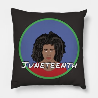 Black Girl Juneteenth Pillow