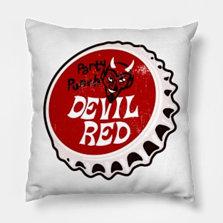 Vintage Red Devil Party Punch Soda Bottlecap Pillow