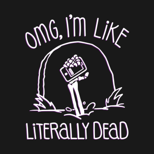 Halloween OMG Literally Dead Skeleton (Purple) T-Shirt