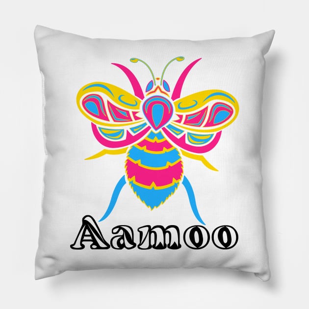 Pansexual Aamoo (Bee) Pillow by KendraHowland.Art.Scroll