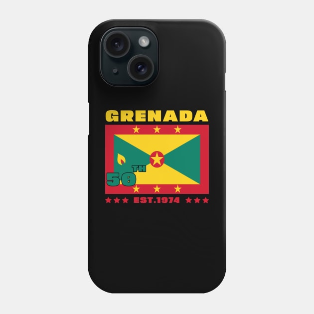 Grenada 50th Independence Day Grenadian Pride Grenada Flag Phone Case by DesignergiftsCie