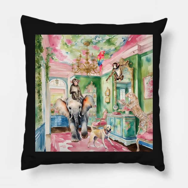 Elephant in the room Pillow by SophieClimaArt