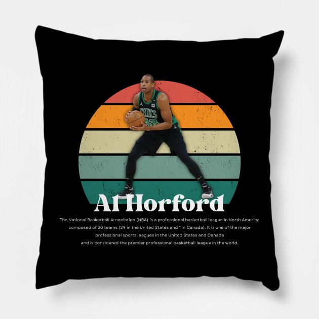 Al Horford Vintage V1 Pillow by Gojes Art