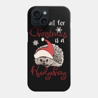 Cute Vintage Christmas Hedgehog Santa - All I Want For Christmas is a Hedgehog Phone Case