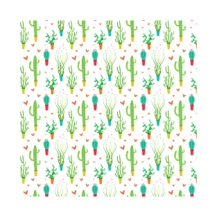 Cactus Love Pattern T-Shirt