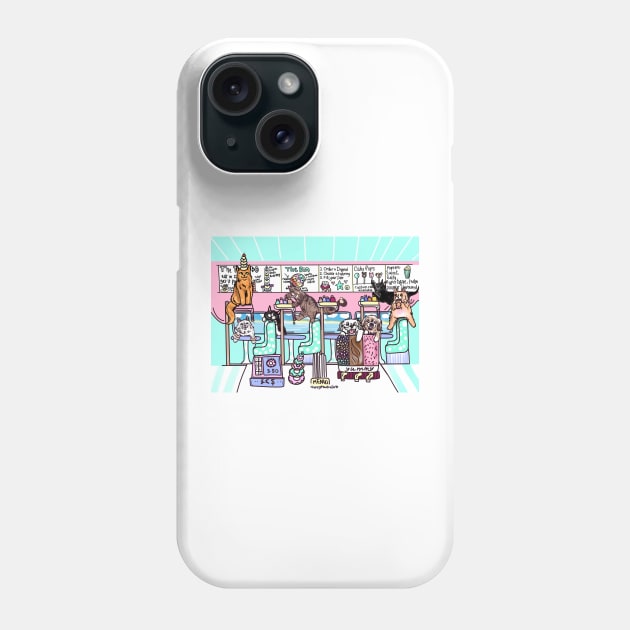 Party at the Donut Shop Phone Case by HappyPawtraits