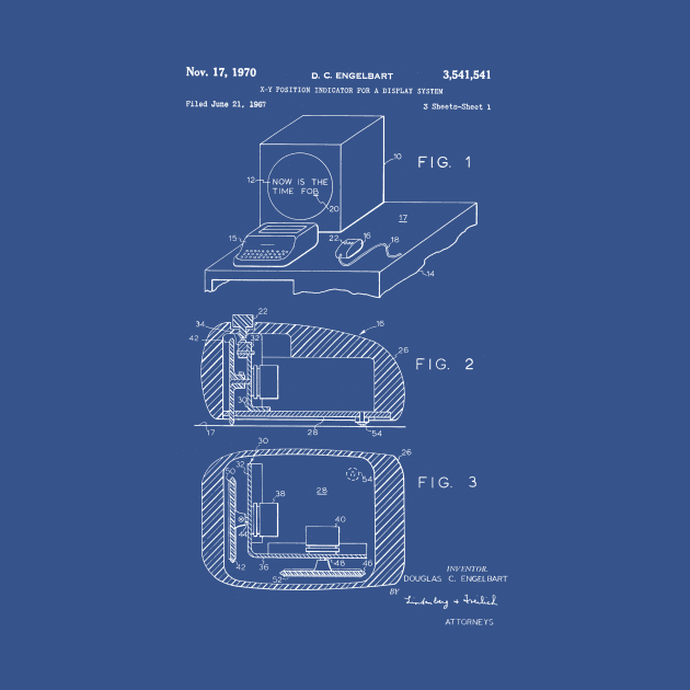 Computer Monitor Patent Blueprint D C Engelbart by Rebus28
