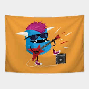 Monster playing electric guitar Tapestry