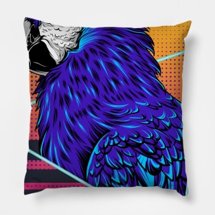 Macaw Parrot Retro Pillow