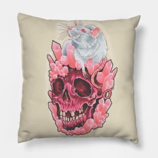 Pink Crystal Skull Pillow