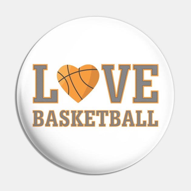 Love basketball Pin by Dennson Creative