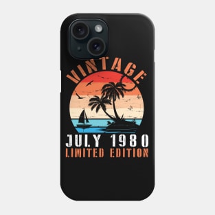 Vintage July 1980 Ltd Edition Happy Birthday Daddy Mom Uncle Brother Husband Cousin Son 40 Years Old Phone Case
