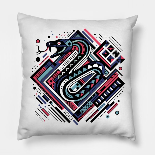 Abstract Animal Snake 2 Pillow by sapphire seaside studio