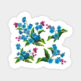 Blue Flowers Magnet