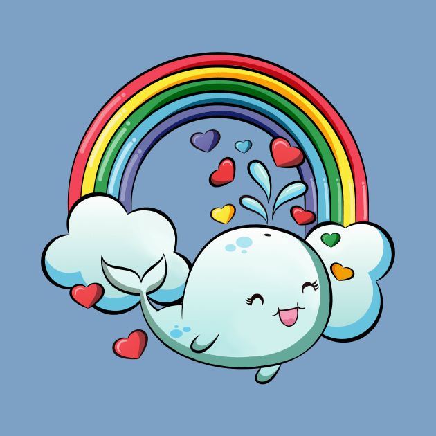 Sunny Wendy Whale Slides On Rainbows All Day by LittleBunnySunshine