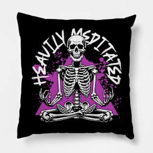 Heavily Meditated Skeleton | T Shirt Design Pillow