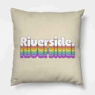 Riverside, CA \/\/\/\ Retro Typography Design T-Shirt Pillow