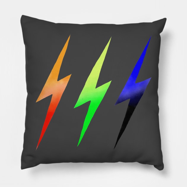 Three Lightning Bolts Pillow by noranovak