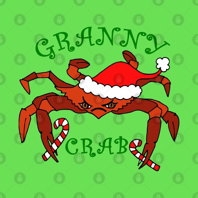 Funny Granny Crab Christmas Crab by DesignFunk