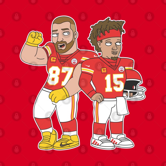 Mahomes & Kelce Football Guys by Carl Cordes