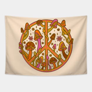 Mushroom Peace Sign Tapestry