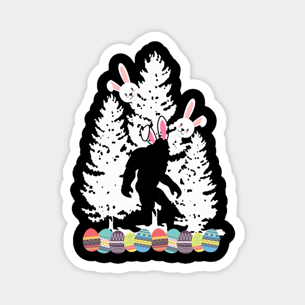 Easter Bunny Bigfoot Magnet by The WYLD Tribe